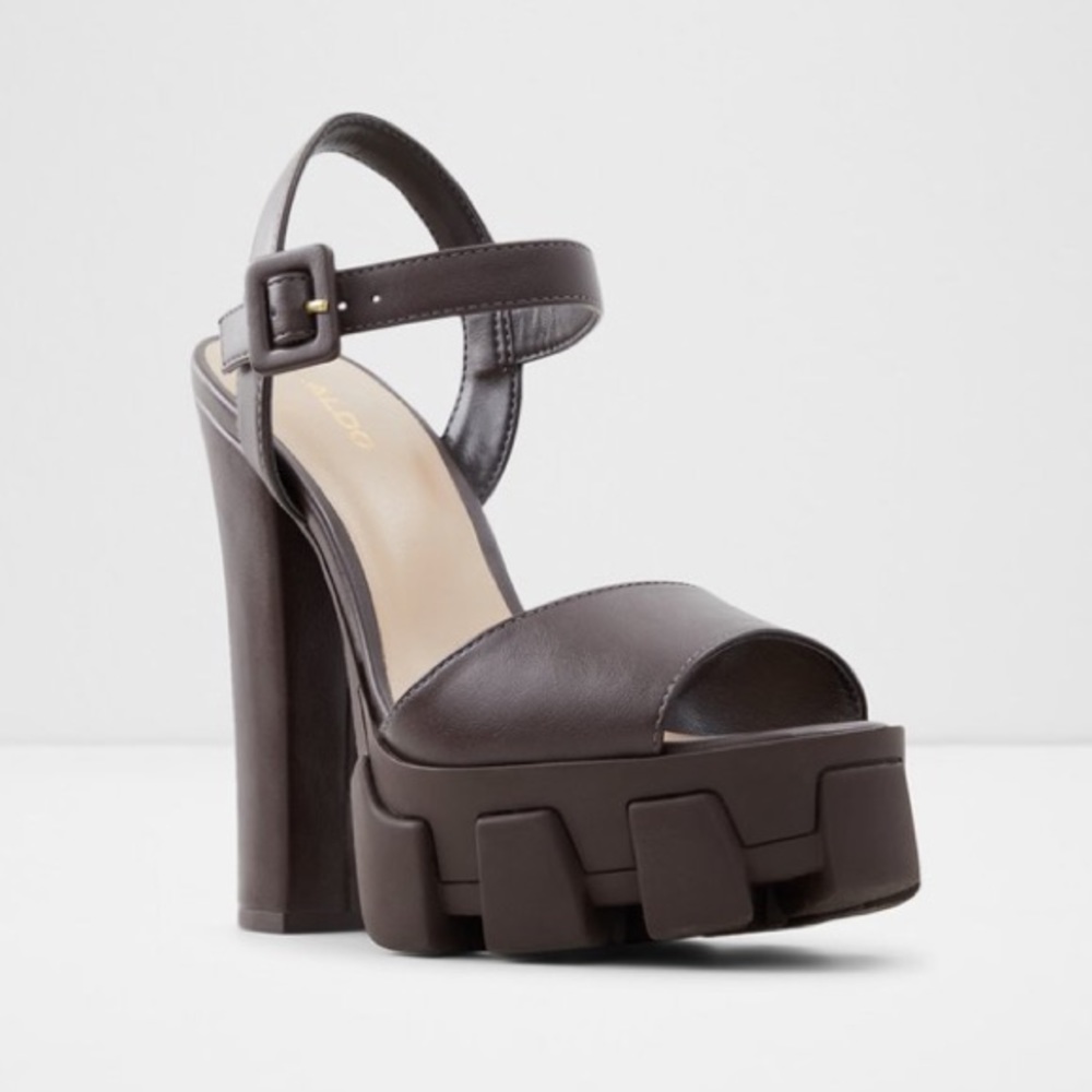 Brown aldo platform sandals